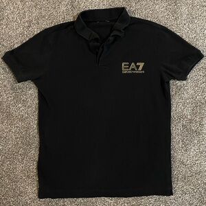 Emporio Armani Black Polo with Gold Logo